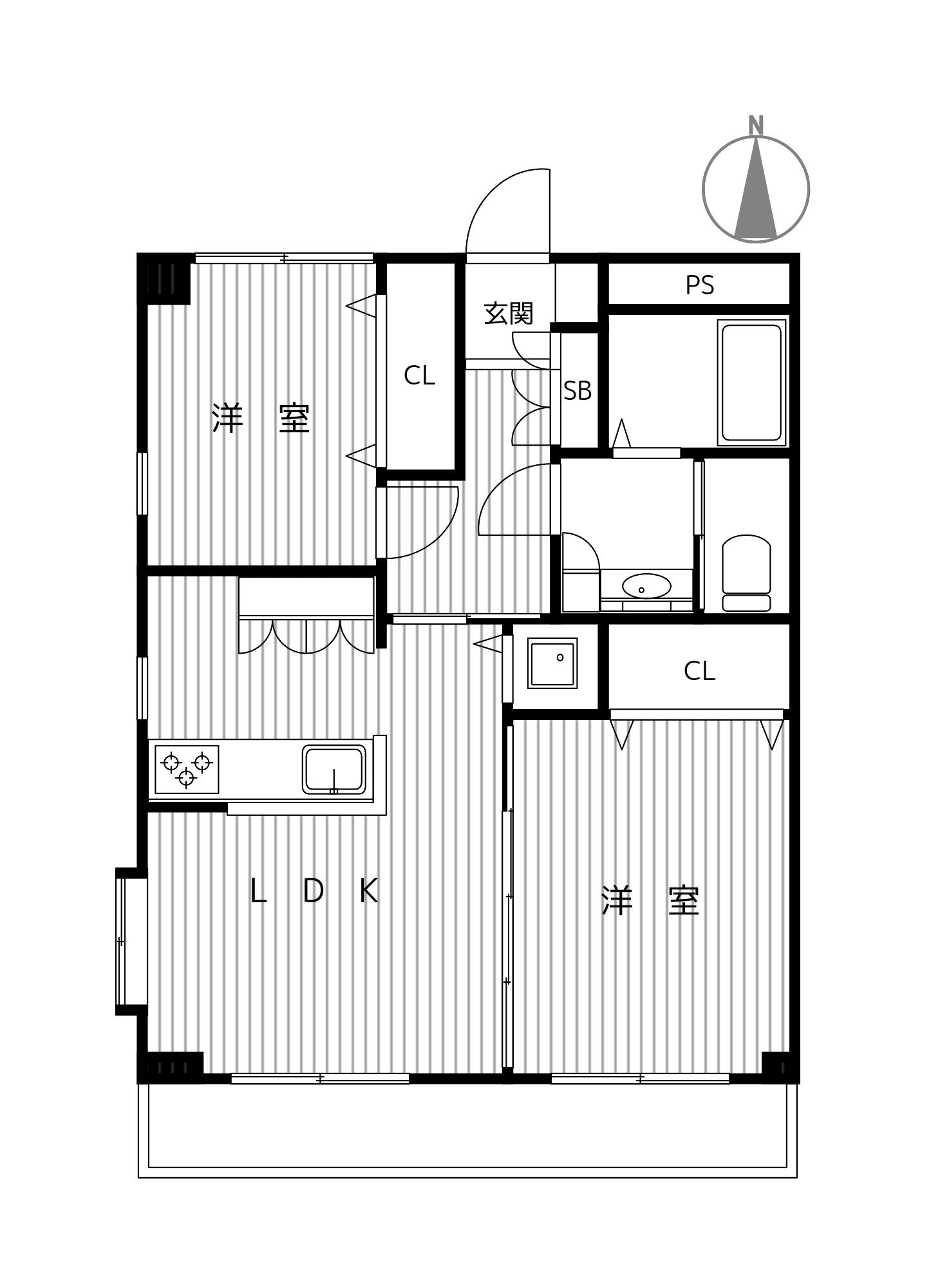 YMマンション(2LDK/3階)の間取り写真