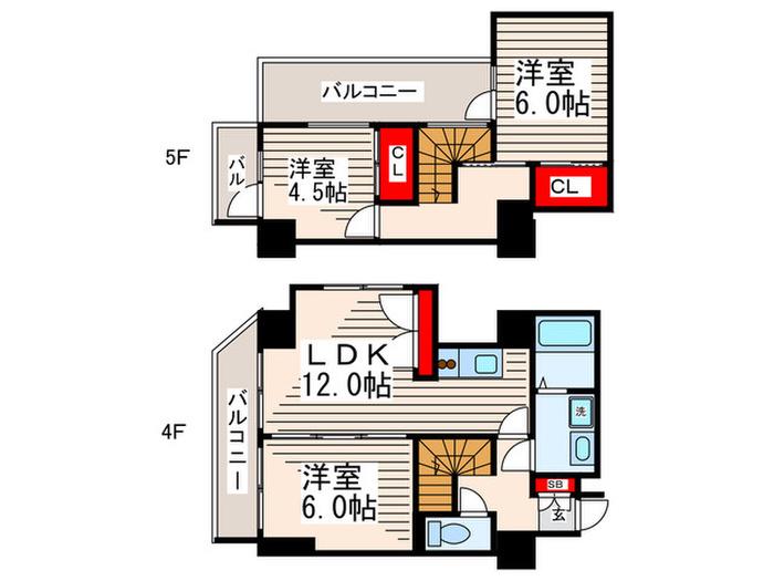PUREZA M(3LDK/4階)の間取り写真