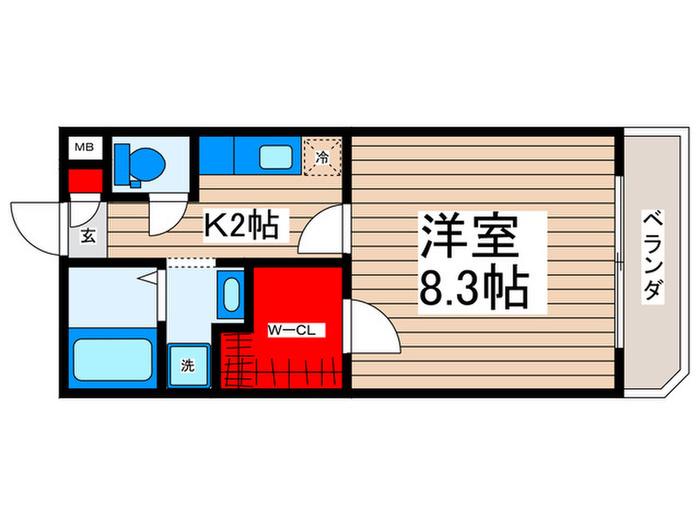 アヴニ-ルマジュハ(1K/1階)の間取り写真