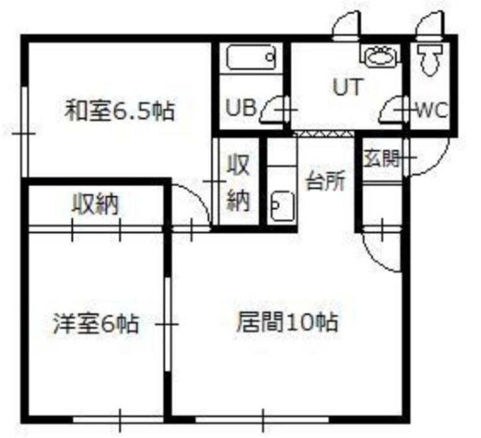 南ウイング(2LDK/1階)の間取り写真