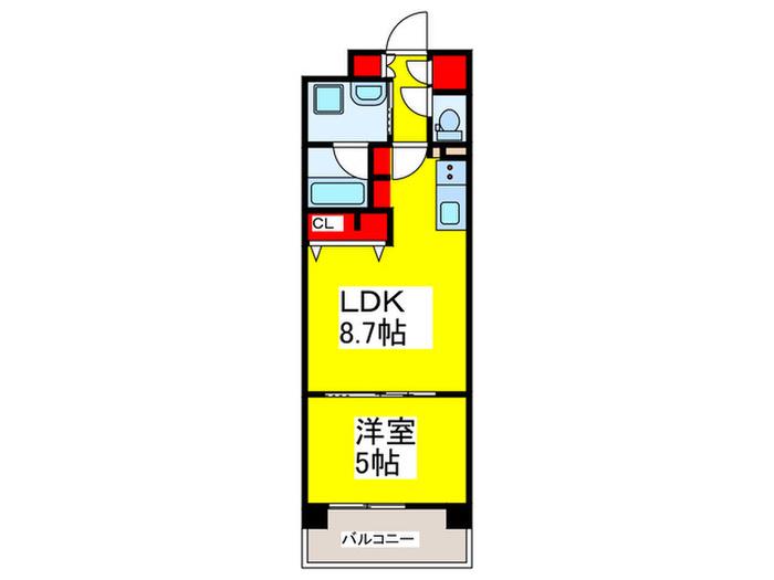 ESTAGEO関目高殿(1LDK/4階)の間取り写真