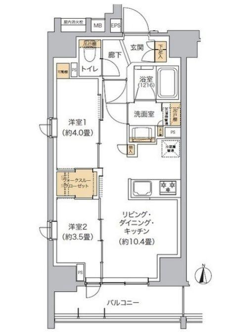 リビオメゾン東池袋(2LDK/9階)の間取り写真