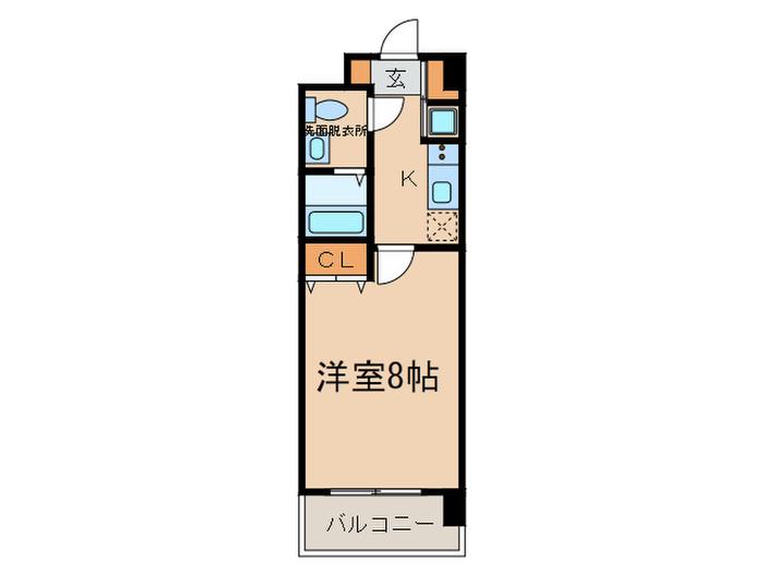 大濠小河マンション(1K/5階)の間取り写真