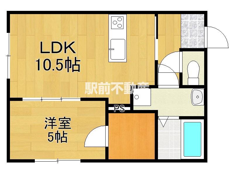 高木町APファイバー(1LDK/2階)の間取り写真