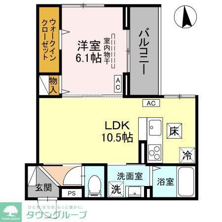 ABUNDANTIA(1LDK/1階)の間取り写真