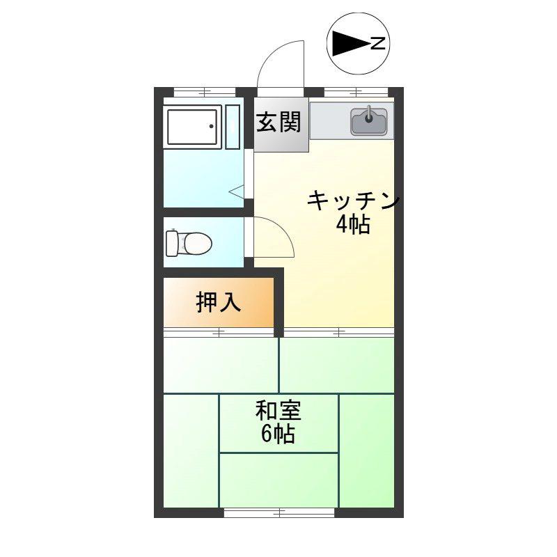 第三泉ハイツ(1K/2階)の間取り写真