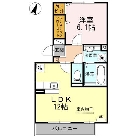 アーバンメロウ(1LDK/3階)の間取り写真