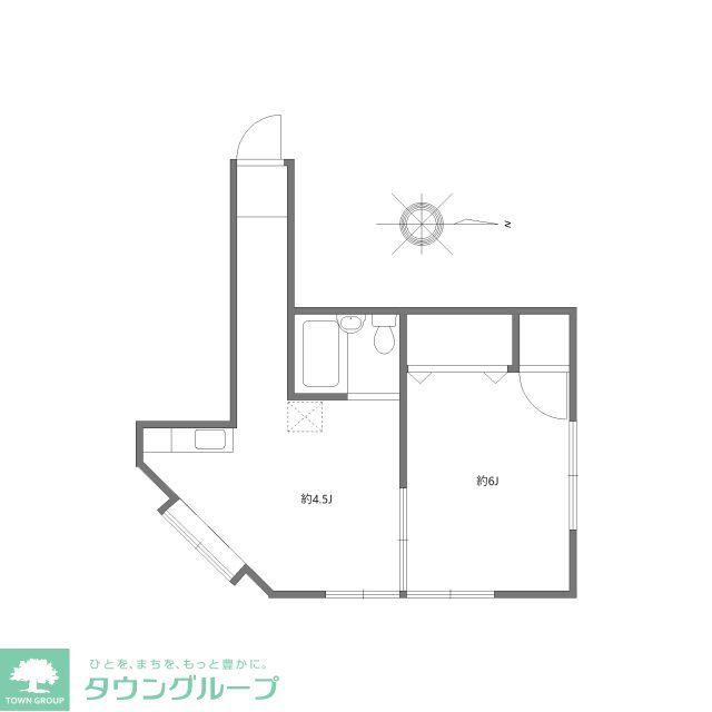浜田ビル(1DK/2階)の間取り写真