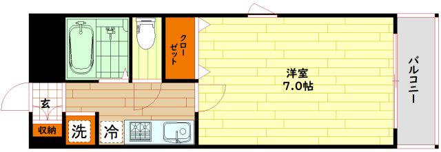 ロイヤル天満橋(1K/9階)の間取り写真