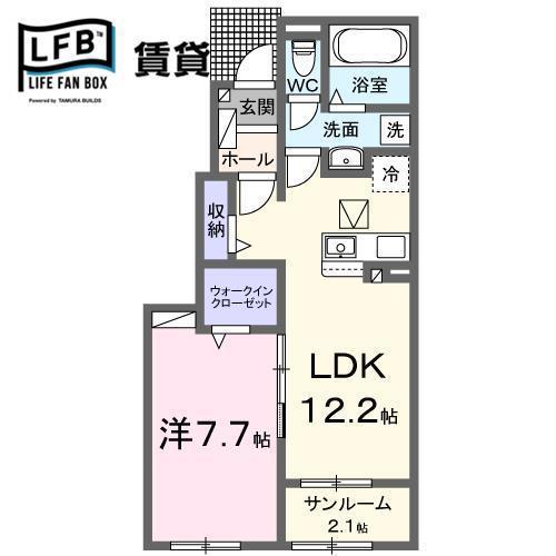 サクラ ビエント(1LDK/1階)の間取り写真