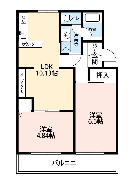 マンションカメリア I(2LDK/3階)の間取り写真