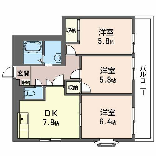 フィラステイツ S(3DK/2階)の間取り写真