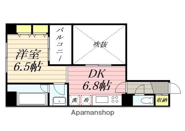ZEUS桜川プレミアム(1DK/5階)の間取り写真