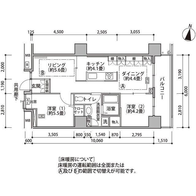 東雲キャナルコートCODAN18号棟(2LDK/12階)の間取り写真