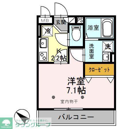 シャルマン(1K/2階)の間取り写真