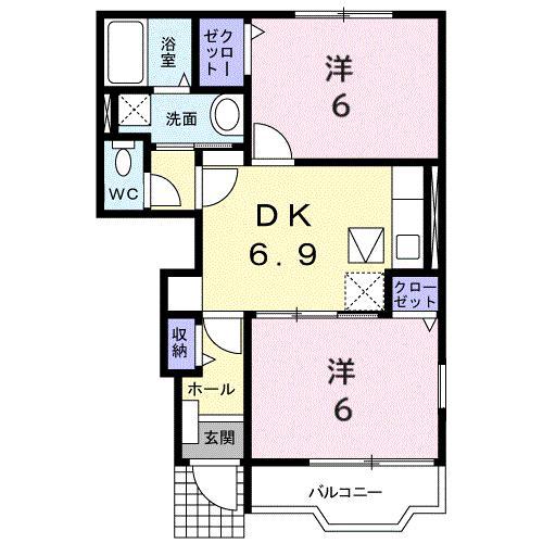 フォーレYK I(2DK/1階)の間取り写真