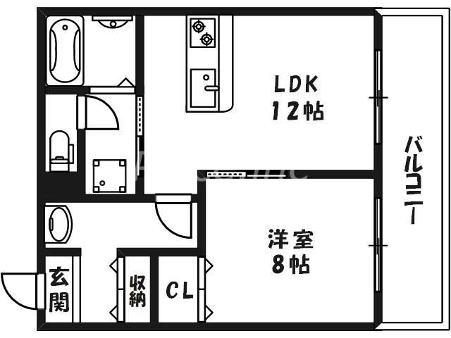 天満鹿鳴館ビル(1LDK/6階)の間取り写真
