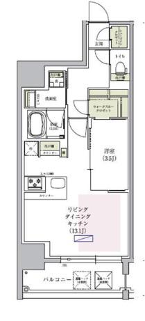 アーバネックス谷町四丁目(1LDK/13階)の間取り写真