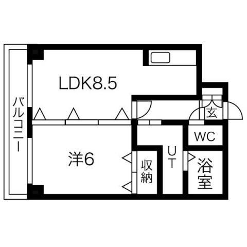 ステイブルS17(1LDK/5階)の間取り写真
