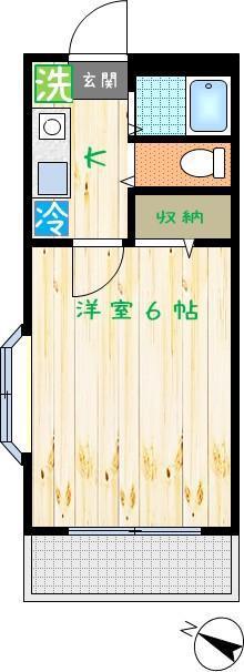 コーポイズミ(1K/1階)の間取り写真