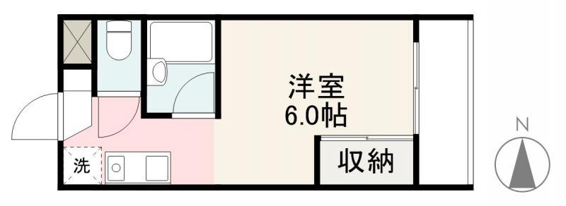 アカデミーハイツI(ワンルーム/2階)の間取り写真