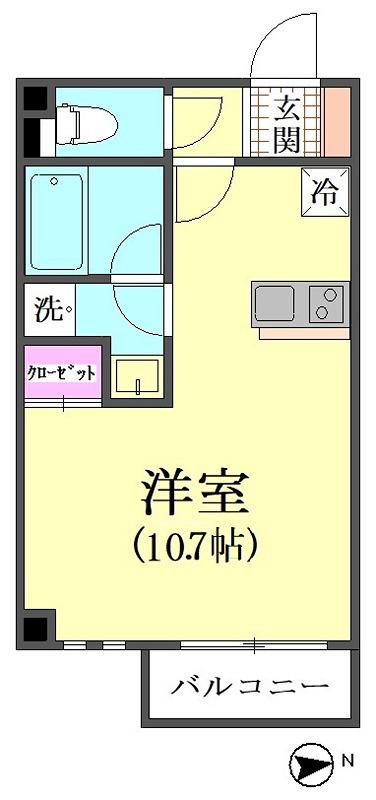 GRAND LAVA(ワンルーム/3階)の間取り写真