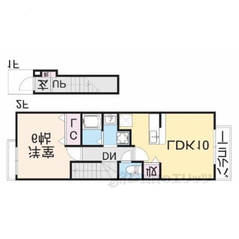 グレイスメゾン郡津(1LDK/2階)の間取り写真