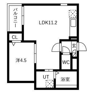 JACK SAMBANIII(1LDK/1階)の間取り写真