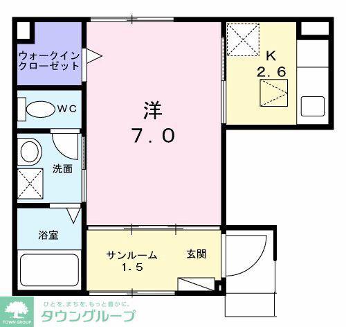 シティーライトI(1K/1階)の間取り写真