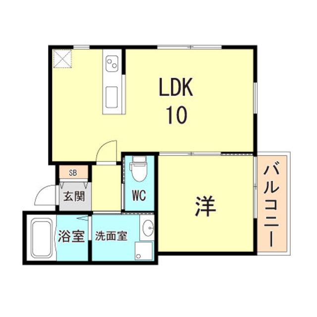 KARIN上沢アネックス(1LDK/3階)の間取り写真