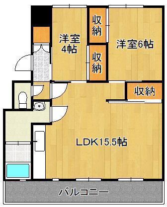 サルヴァトーレ本城II(2LDK/2階)の間取り写真