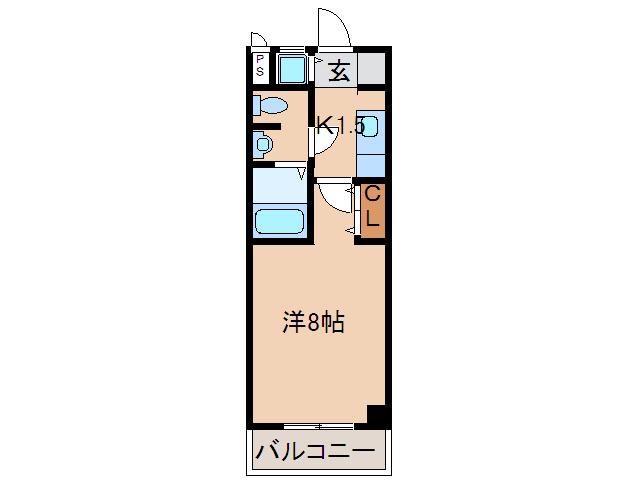 マンション赤坂(1K/4階)の間取り写真