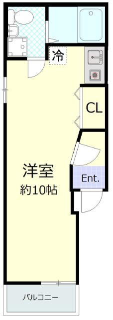 メゾン磯子(ワンルーム/2階)の間取り写真