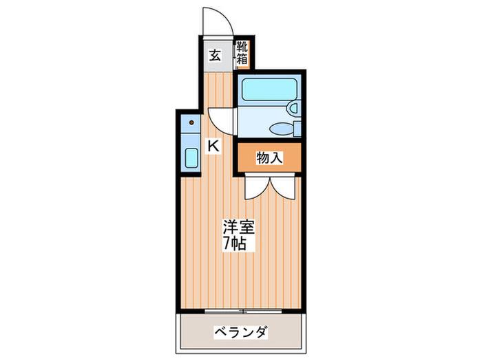 寝屋川ハイツ(1K/5階)の間取り写真