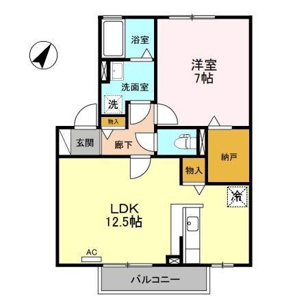 プランドールA(1LDK/2階)の間取り写真