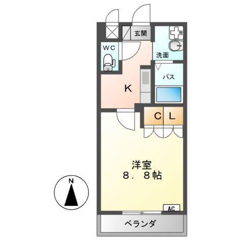 フェアリールージュA(1K/2階)の間取り写真