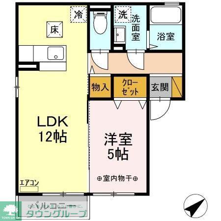 コンフォート(1LDK/2階)の間取り写真