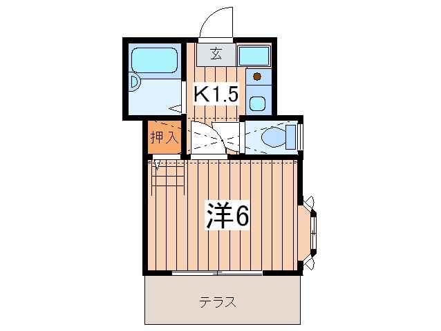 カサデルソル(1K/1階)の間取り写真