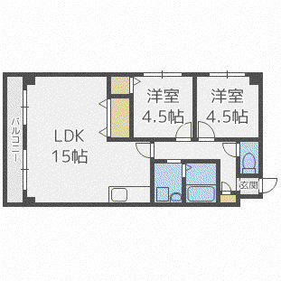グランマドレ(2LDK/2階)の間取り写真