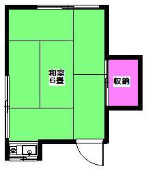 安藤荘(ワンルーム/2階)の間取り写真