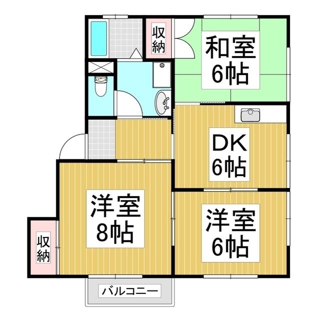 ハイツあるぴ(3DK/2階)の間取り写真