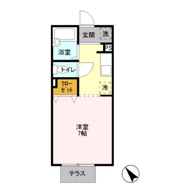 エンドレス(1K/2階)の間取り写真