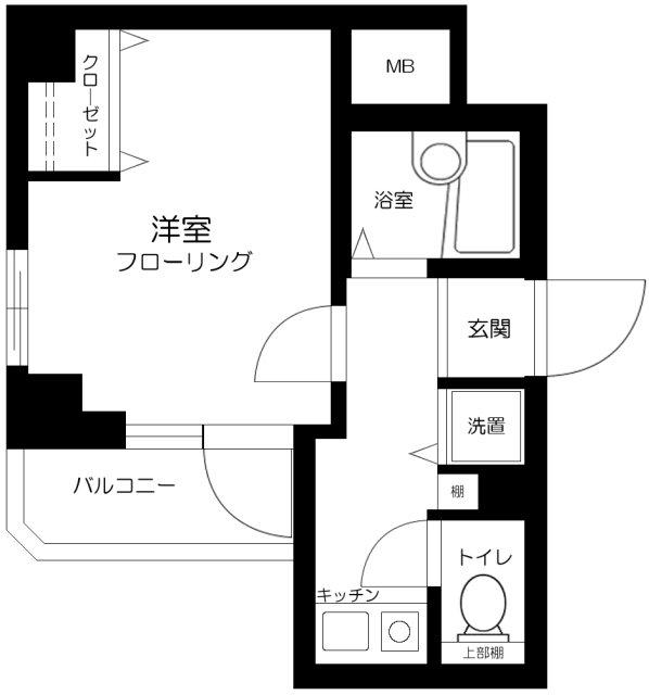 サンテミリオン千鳥町(1K/5階)の間取り写真