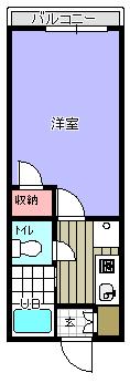ナミハイツ(1K/2階)の間取り写真