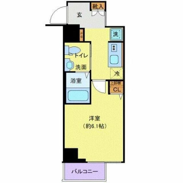 CREVISTA大井町(1K/4階)の間取り写真