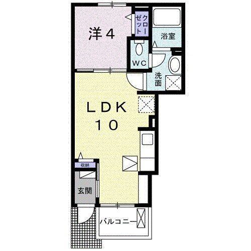 クレール樹(1LDK/1階)の間取り写真