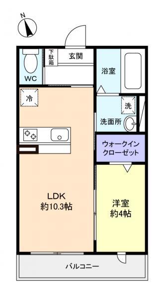 FOREST(1LDK/1階)の間取り写真