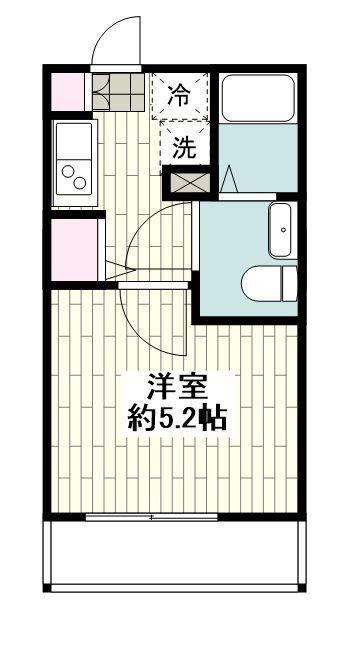 フルセイル上大岡III(1K/2階)の間取り写真