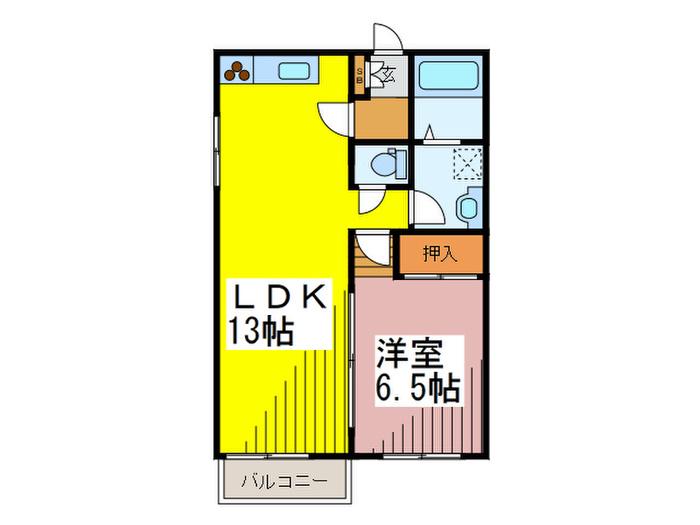 グランドール(1LDK/1階)の間取り写真