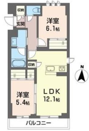 アルフラットコート(2LDK/3階)の間取り写真